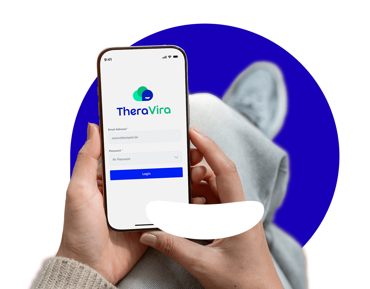 mockup mobil log in theravira